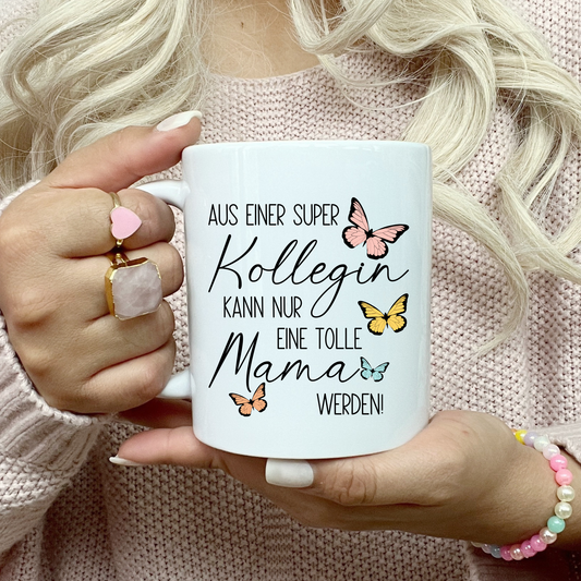 Tasse zum Mutterschutz mit Schmetterlingen