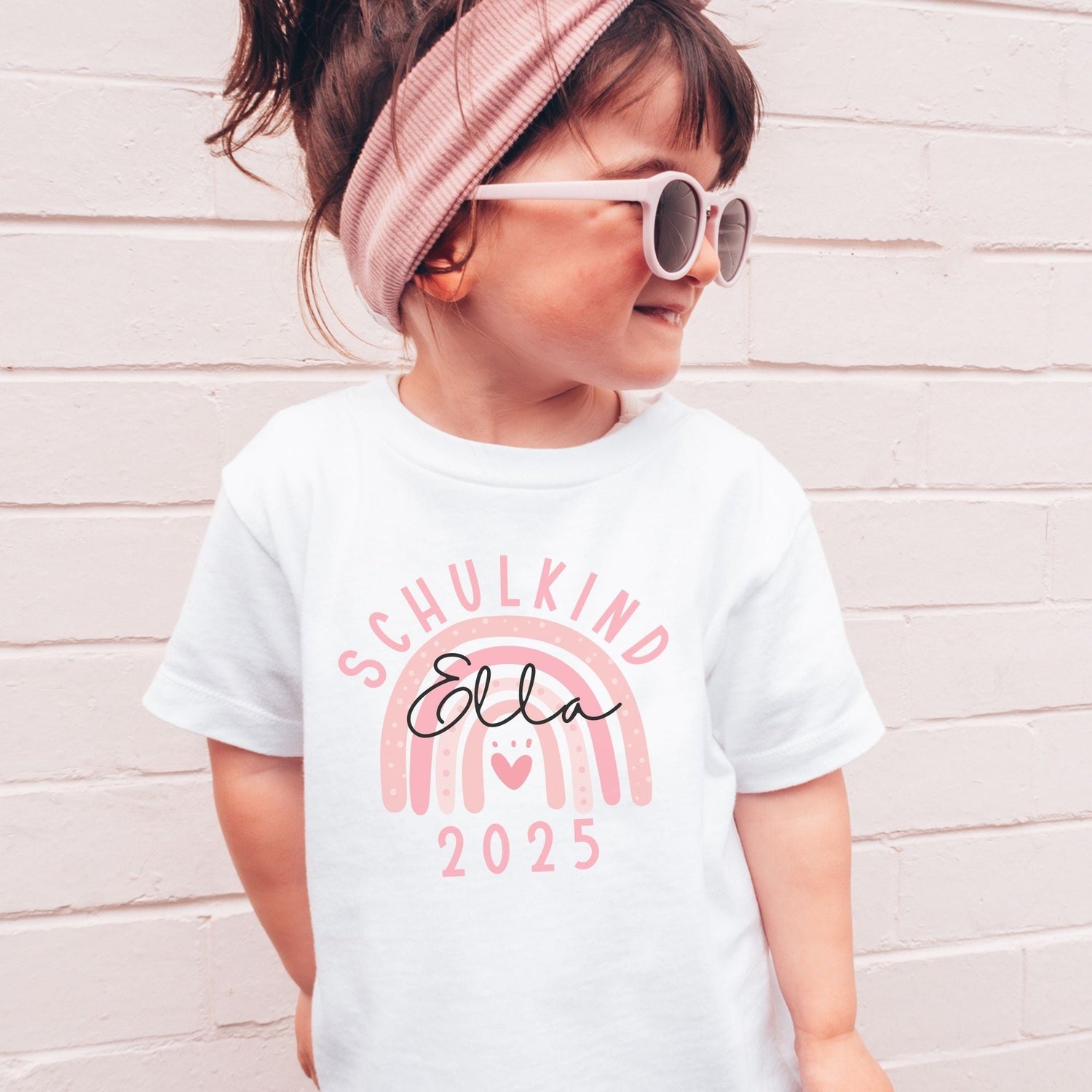 Einschulungsshirt für Mädchen personalisiert mit Name und Schuljahr