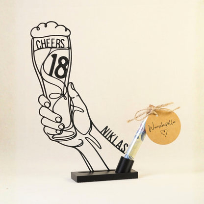 Geldgeschenk zum 18. Geburtstag - Bierglas „Cheers 18“