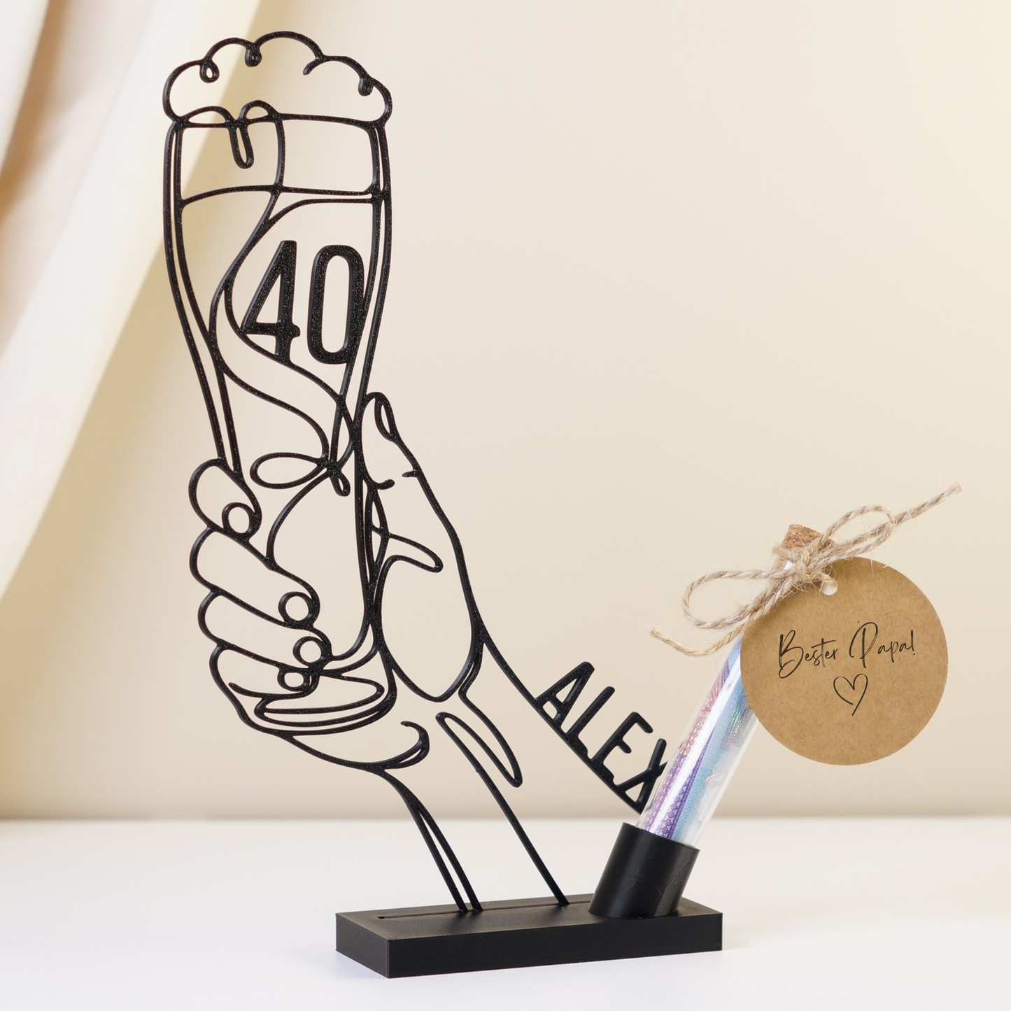 Geburtstagsgeschenk für Männer, Bierglas mit Name und Alter personalisiert