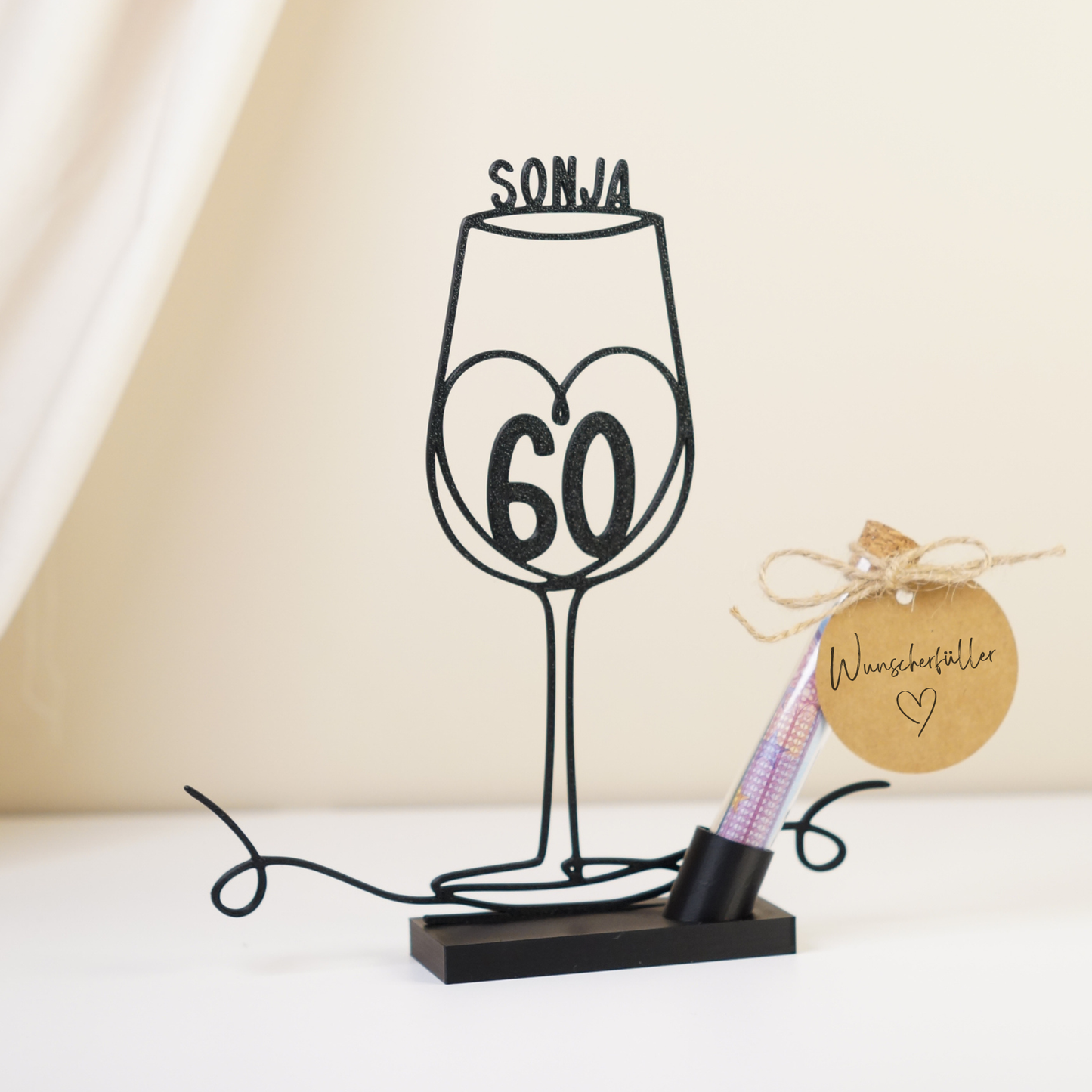Geldgeschenk zum 60. Geburtstag für Frauen, personalisiert mit Name und Alter