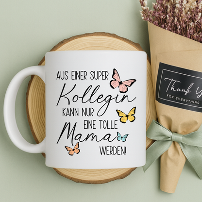 Tasse zum Mutterschutz mit Schmetterlingen