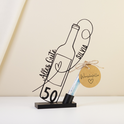 Geldgeschenk zum Geburtstag, Weinflasche "Alles Gute"